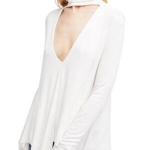 Free People Ivory Long Sleeve Top Size Small Ivory White "STAIN"